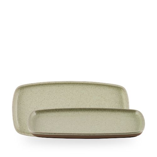 Rectangular plate Speckled Green horeca