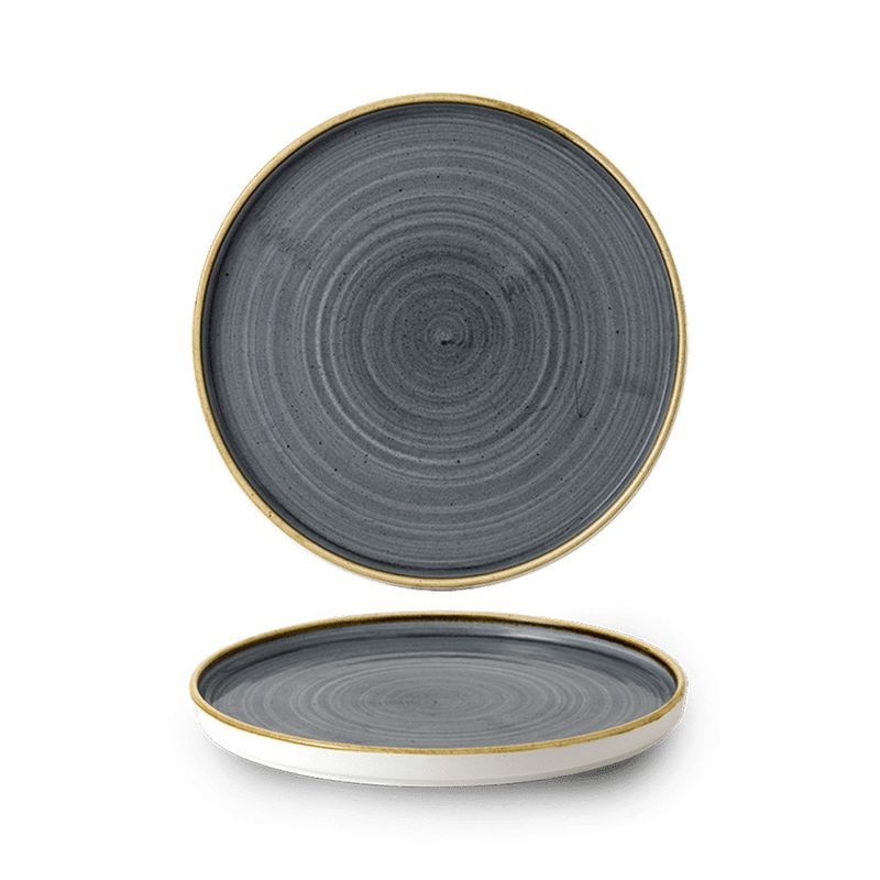 Churchill Stonecast blue stoneware plate 21 cm raised rim horeca use