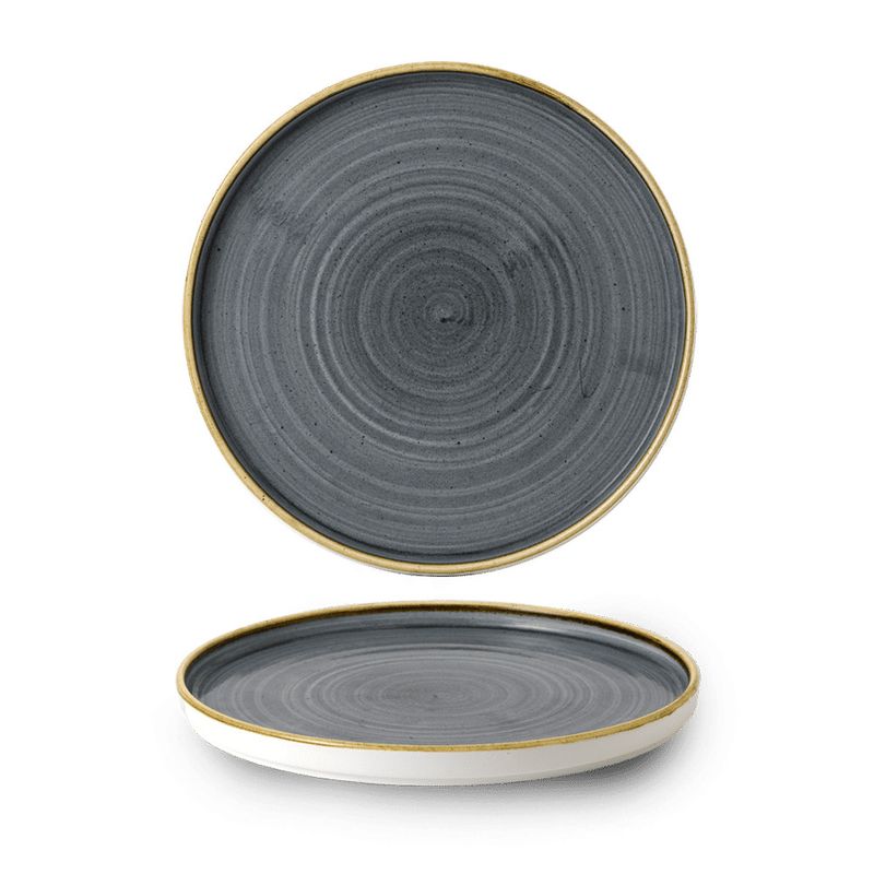 Churchill Stonecast blue stoneware plate 26 cm raised rim horeca use