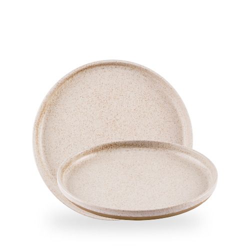 Plate with rim Speckled White horeca