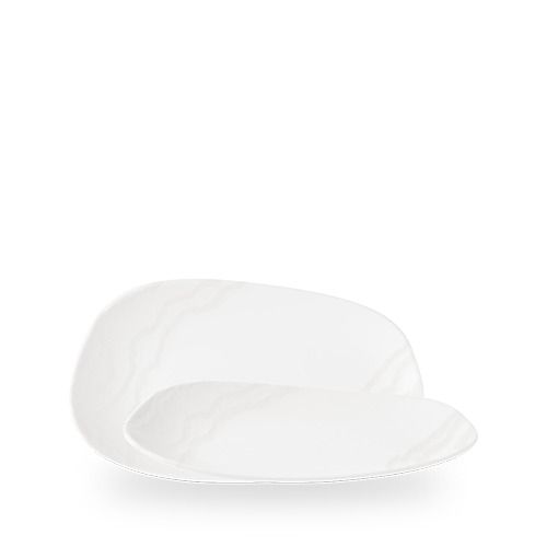 Piatto rettangolare Churchill Tide White 26x15 cm rilievo onde horeca