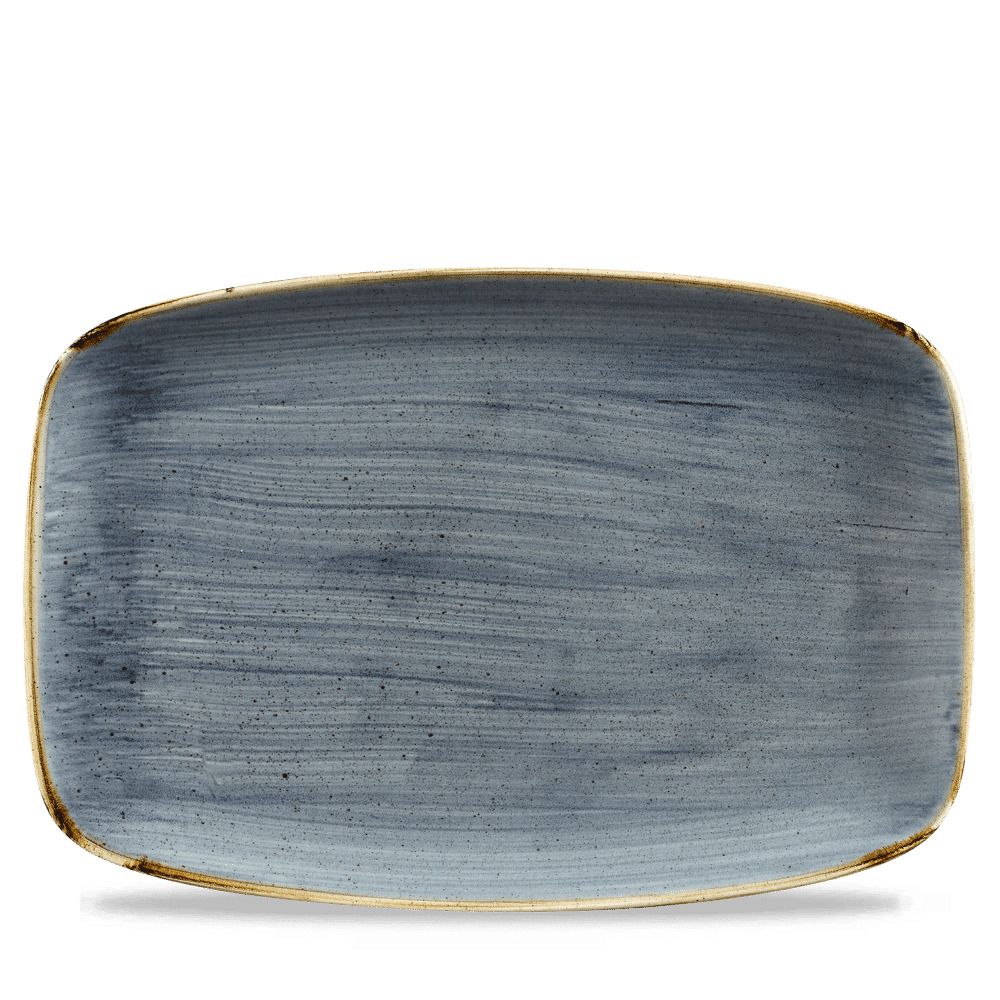 Churchill Stonecast blue rectangular plate 24 5 cm stoneware horeca use