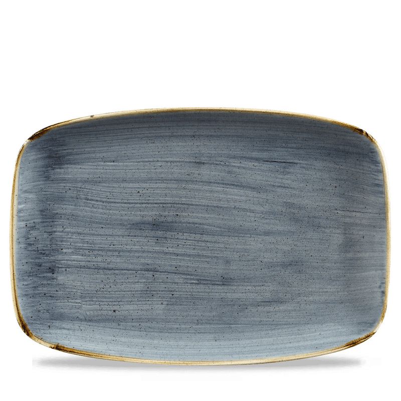 Churchill Stonecast blue rectangular plate 24 5 cm stoneware horeca use