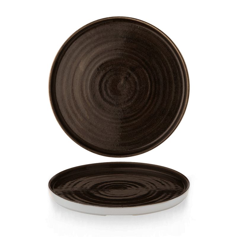 Churchill Stonecast black stoneware plate 26 cm raised rim horeca use