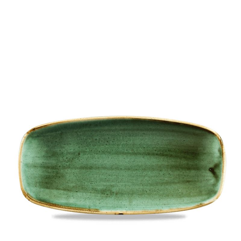 Churchill Stonecast green rectangular stoneware plate 27 cm horeca use
