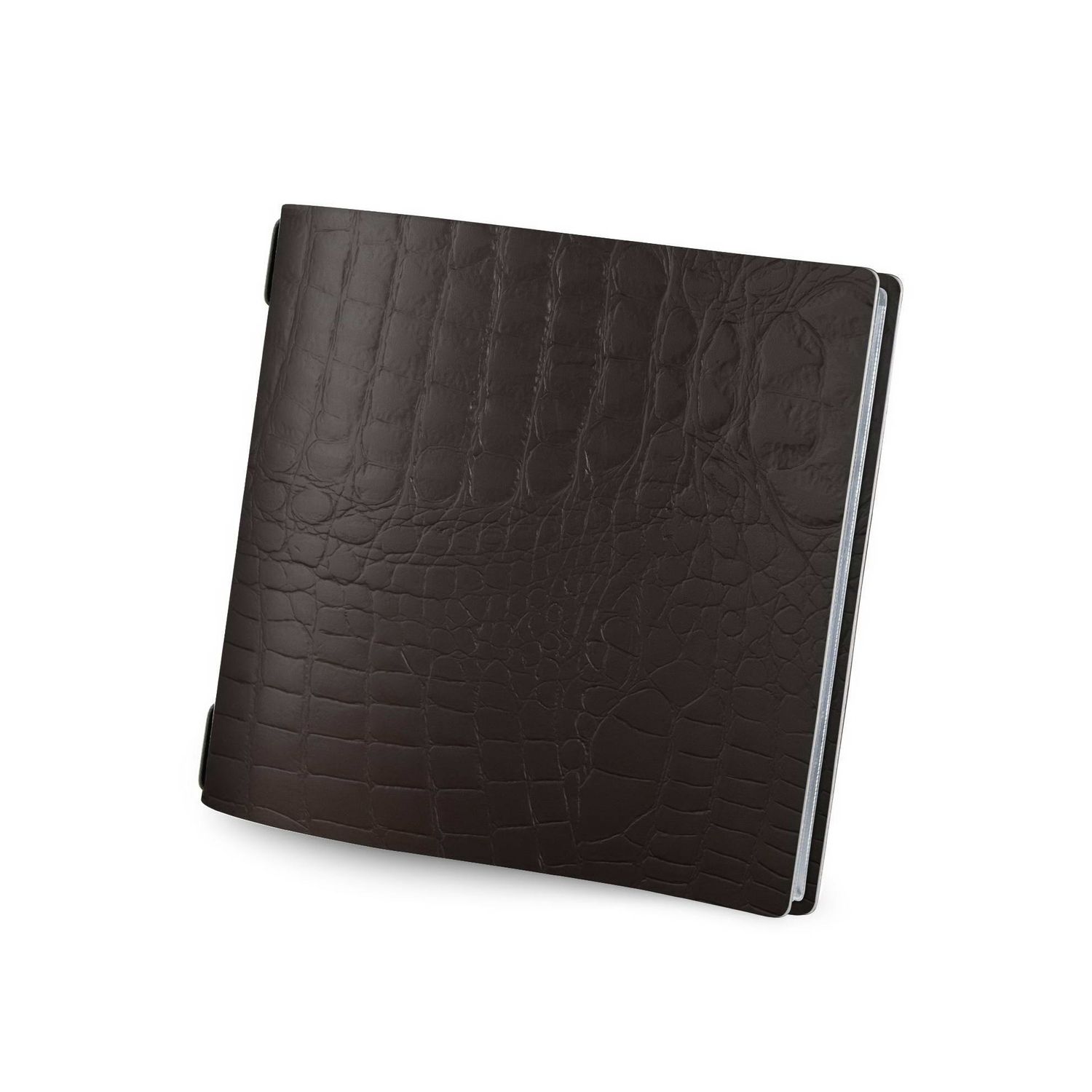 Square menu holder Dag Style croc effect brown horeca