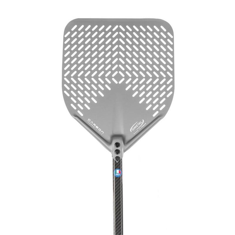 GiMetal pizza peel 33x33 perforated aluminium carbon handle horeca