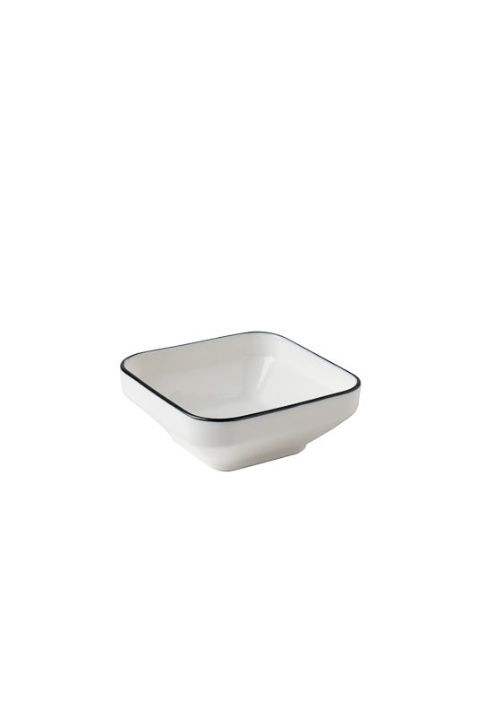 Stackable finger bowl black rim 8 cm horeca