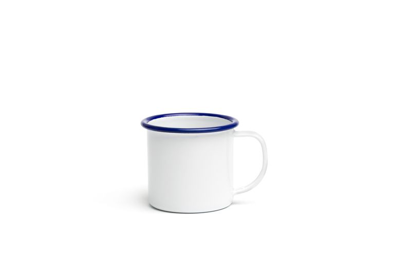 Tazza ferro smaltato Comas 7 cm bianco azzurro horeca