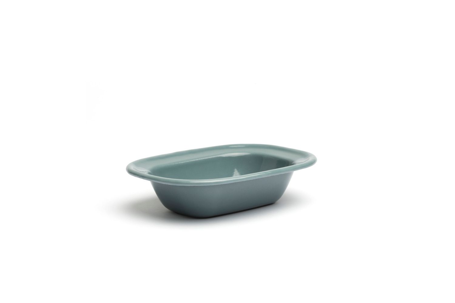 Ciotola rettangolare Comas ferro smaltato 16 cm grigio horeca
