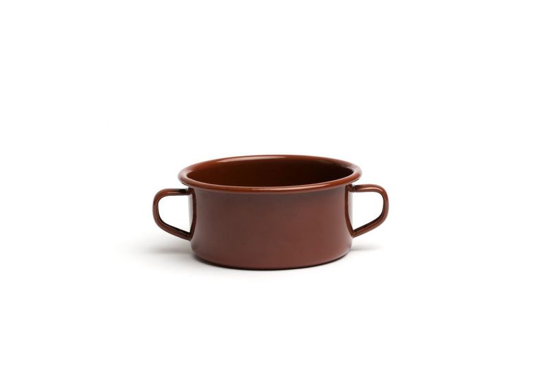 Comas enamel steel casserole brown 10 cm two handles horeca use