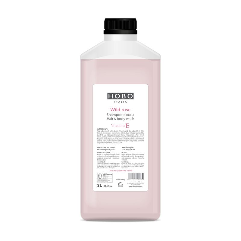 Hobo Wild Rose 3 L shampoo body wash for hotels and horeca use