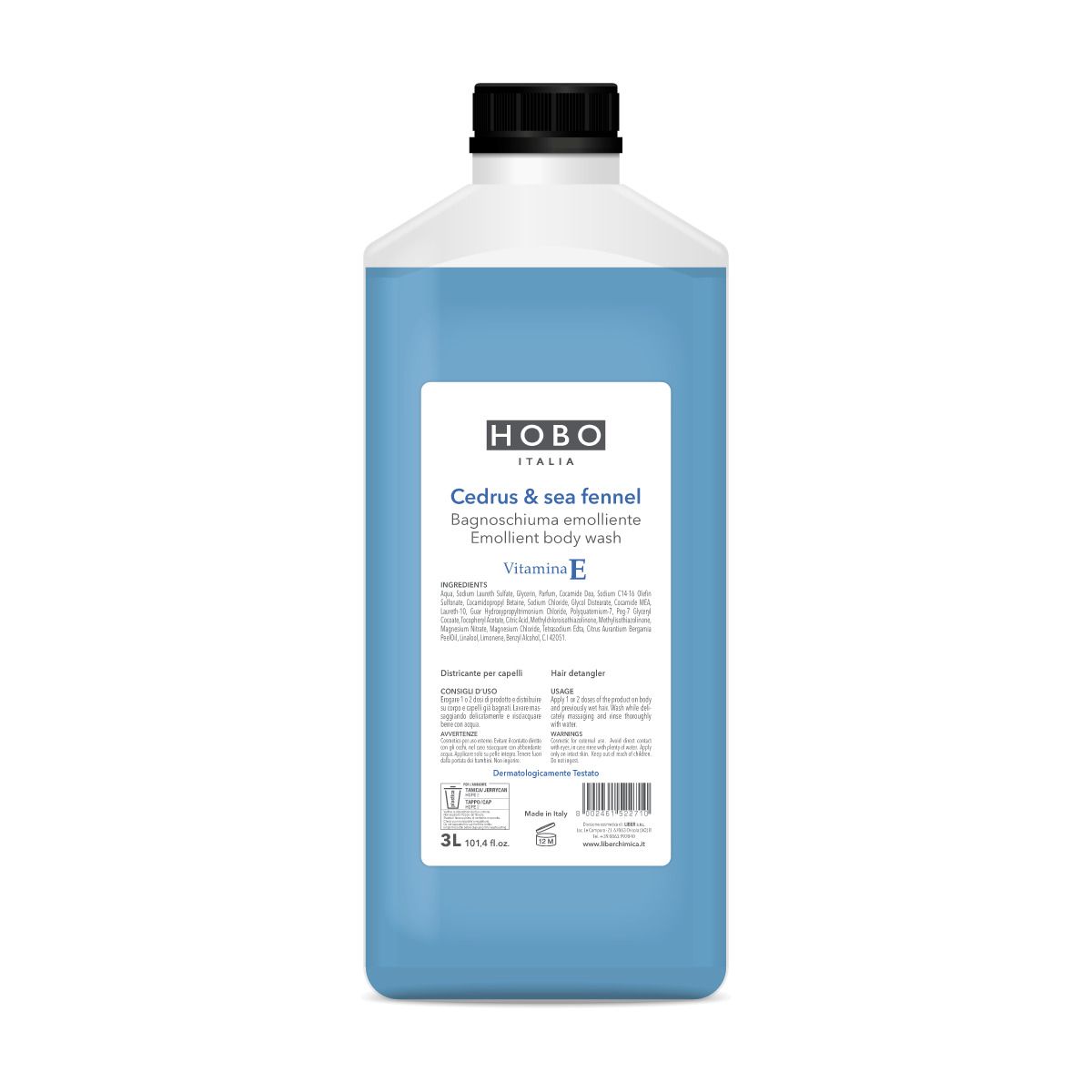 Hobo Cedrus And Sea Fennel 3 L body wash for professional hotels and spas