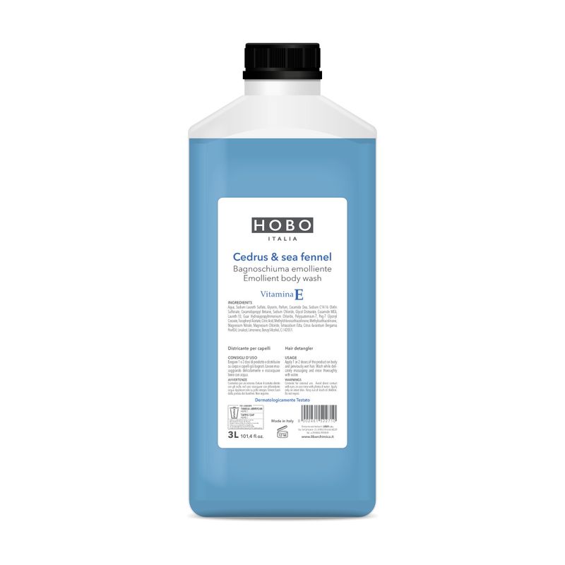 Hobo Cedrus And Sea Fennel 3 L body wash for professional hotels and spas