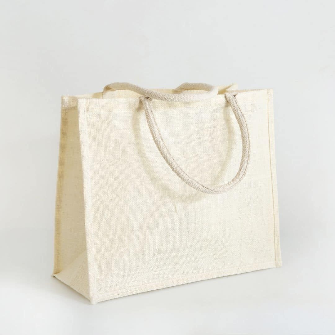 White jute shopper 36 x 43 x 19 cm