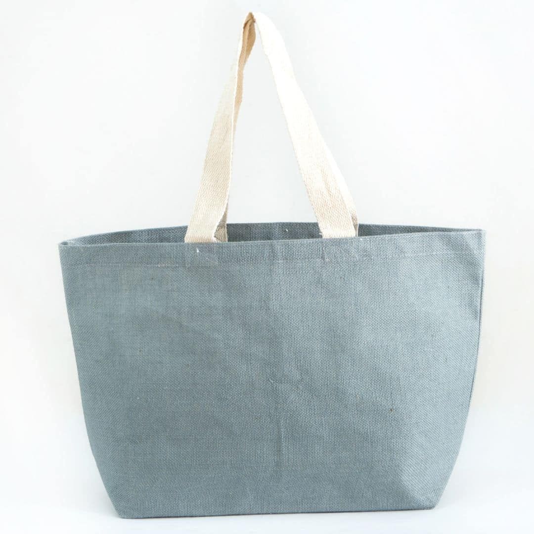 Grey jute shopper 35 x 55 x 15 cm