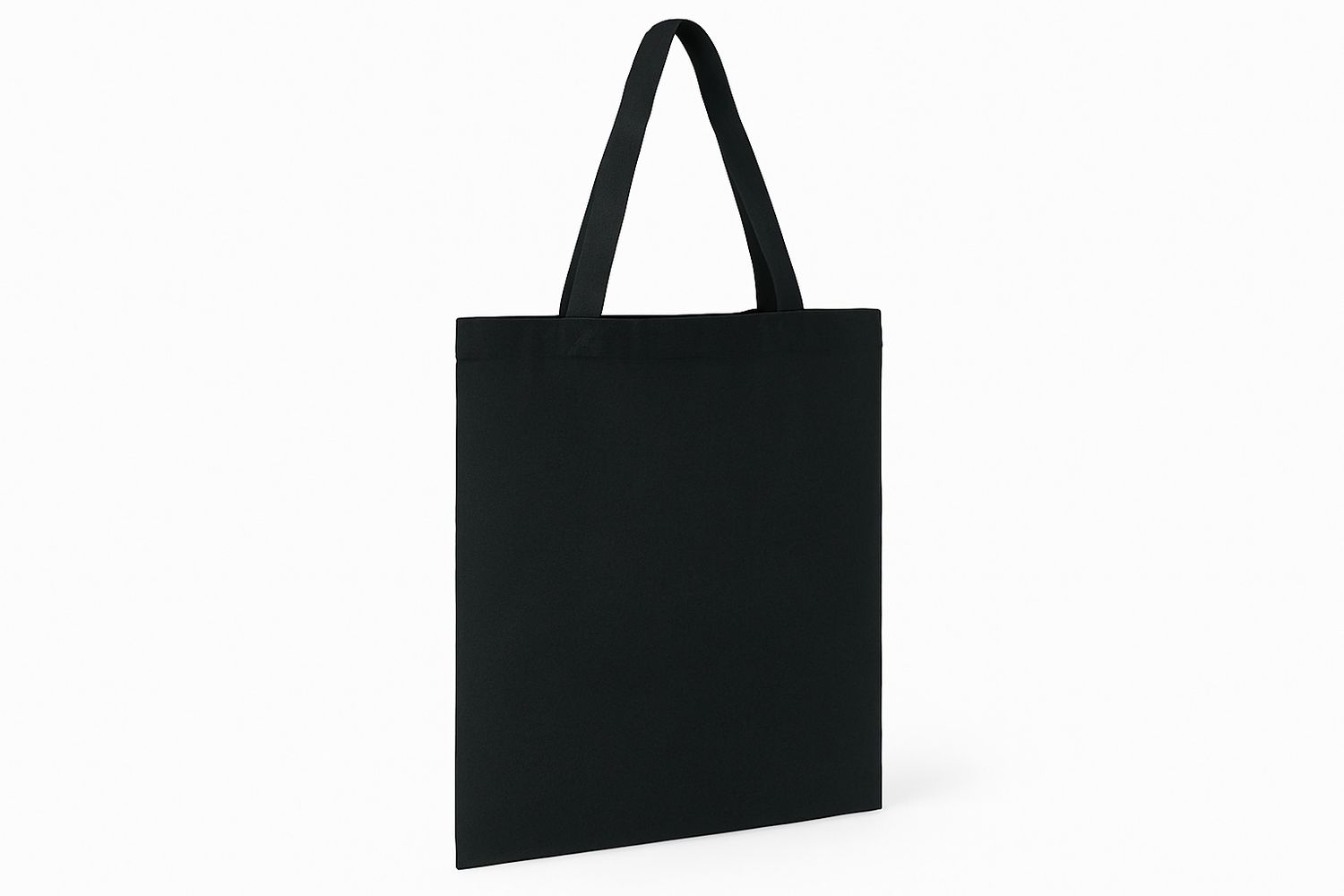 Black cotton shopper 42 x 38 x 13.5 cm