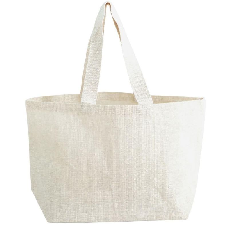 White jute shopper 35 x 55 x 15 cm