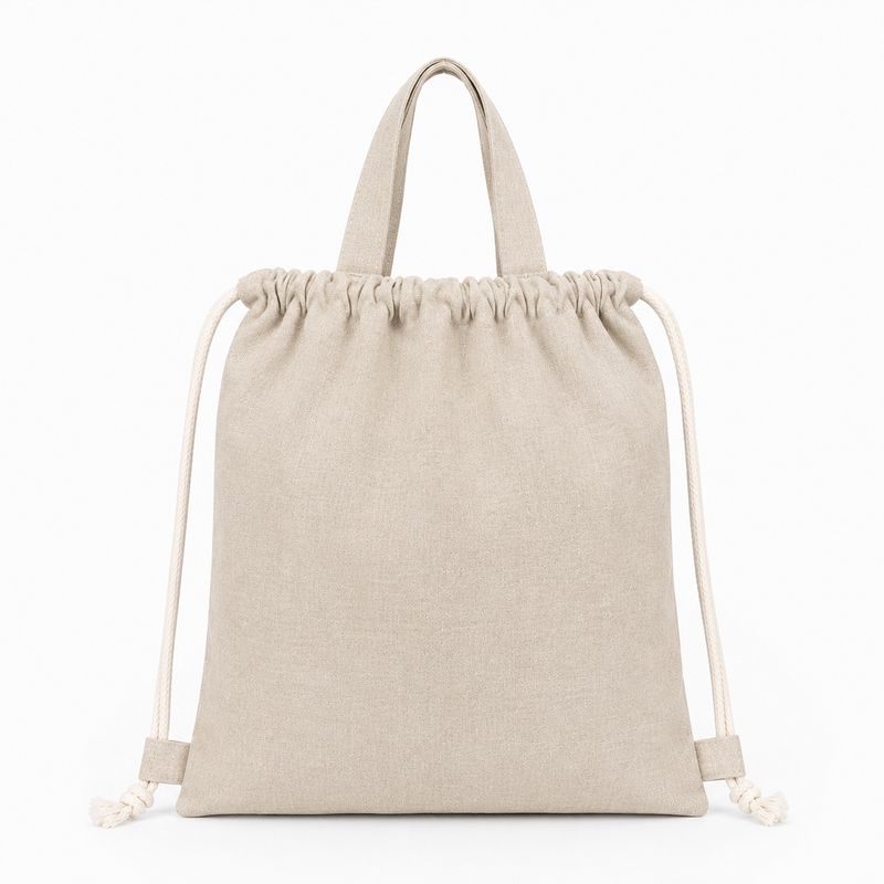 Natural jute shopper with cotton handles