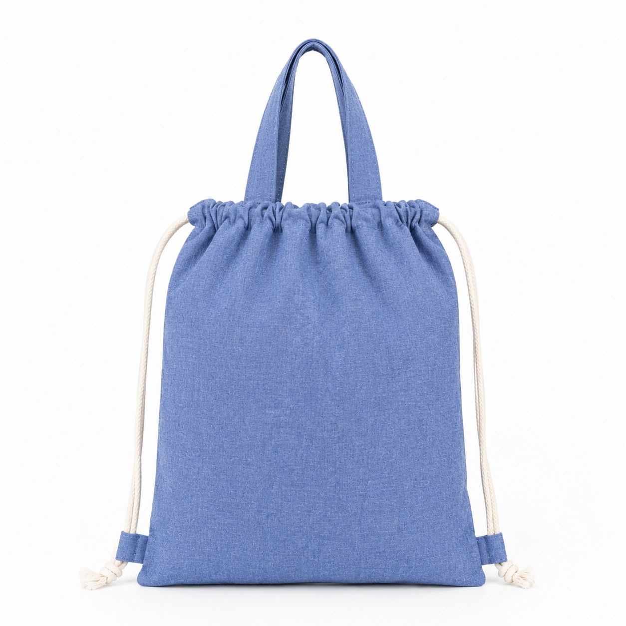 Blue jute shopper with cotton handles