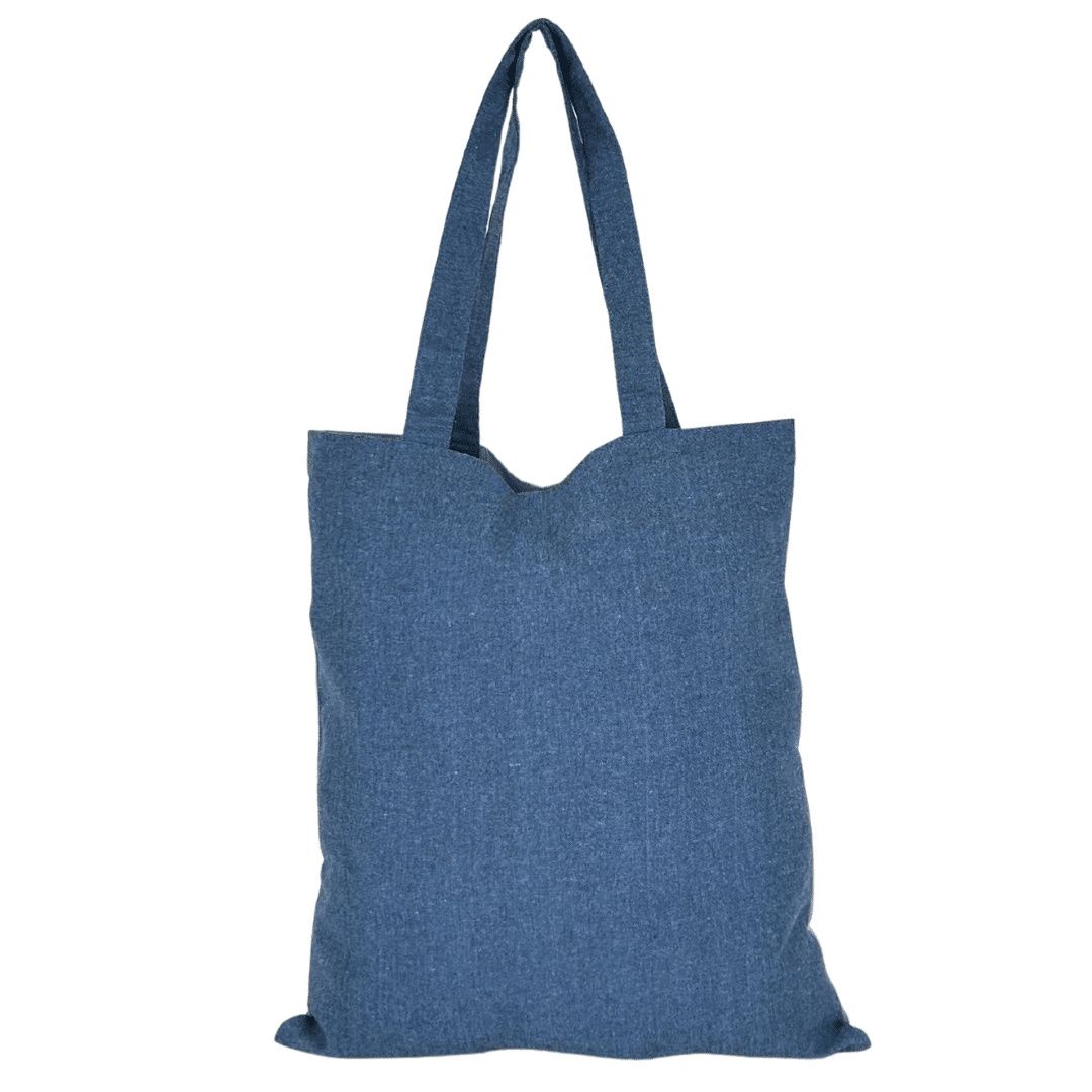 Blue jute shopper with cotton handles