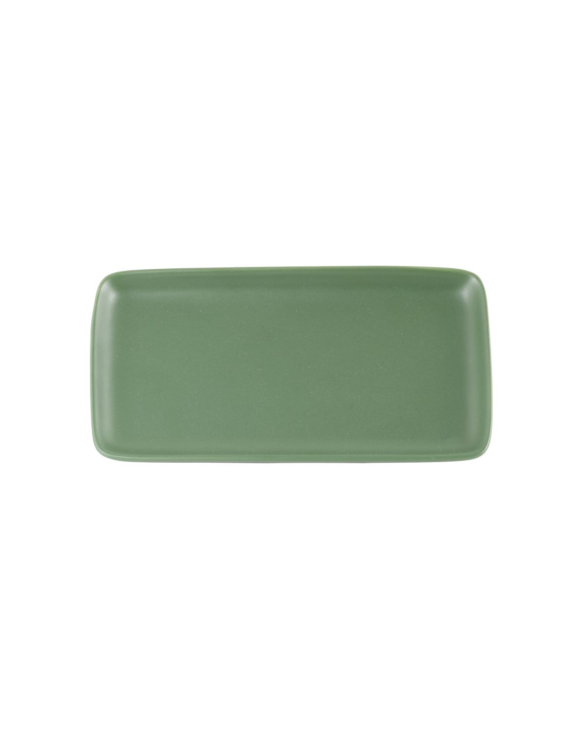 Zafferano Levante olive green porcelain rectangular plate 13 x 33.9 cm