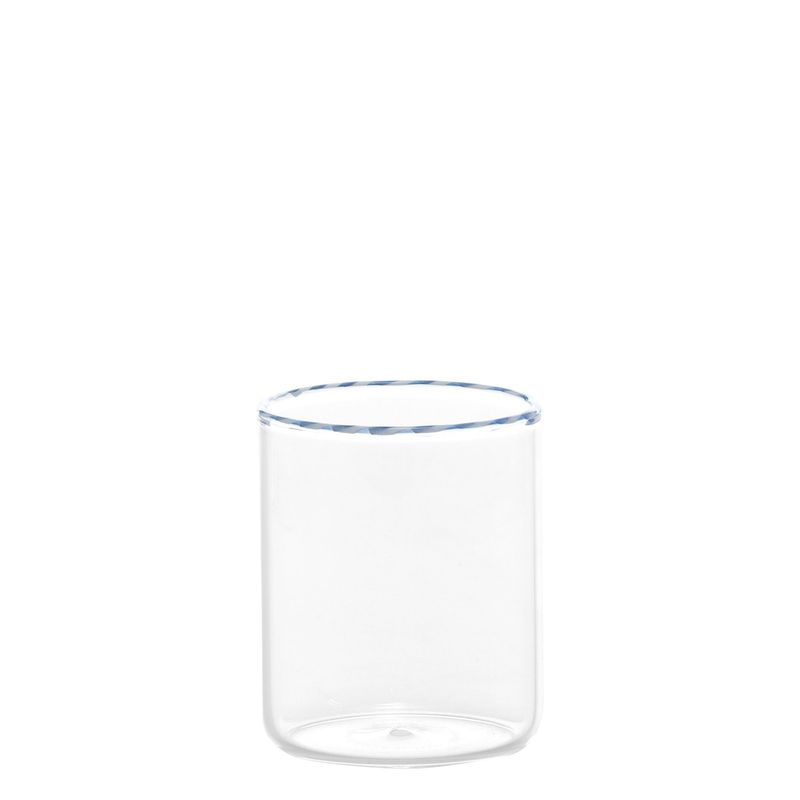 Zafferano Intrecci glass tumbler white and blue 46 cl