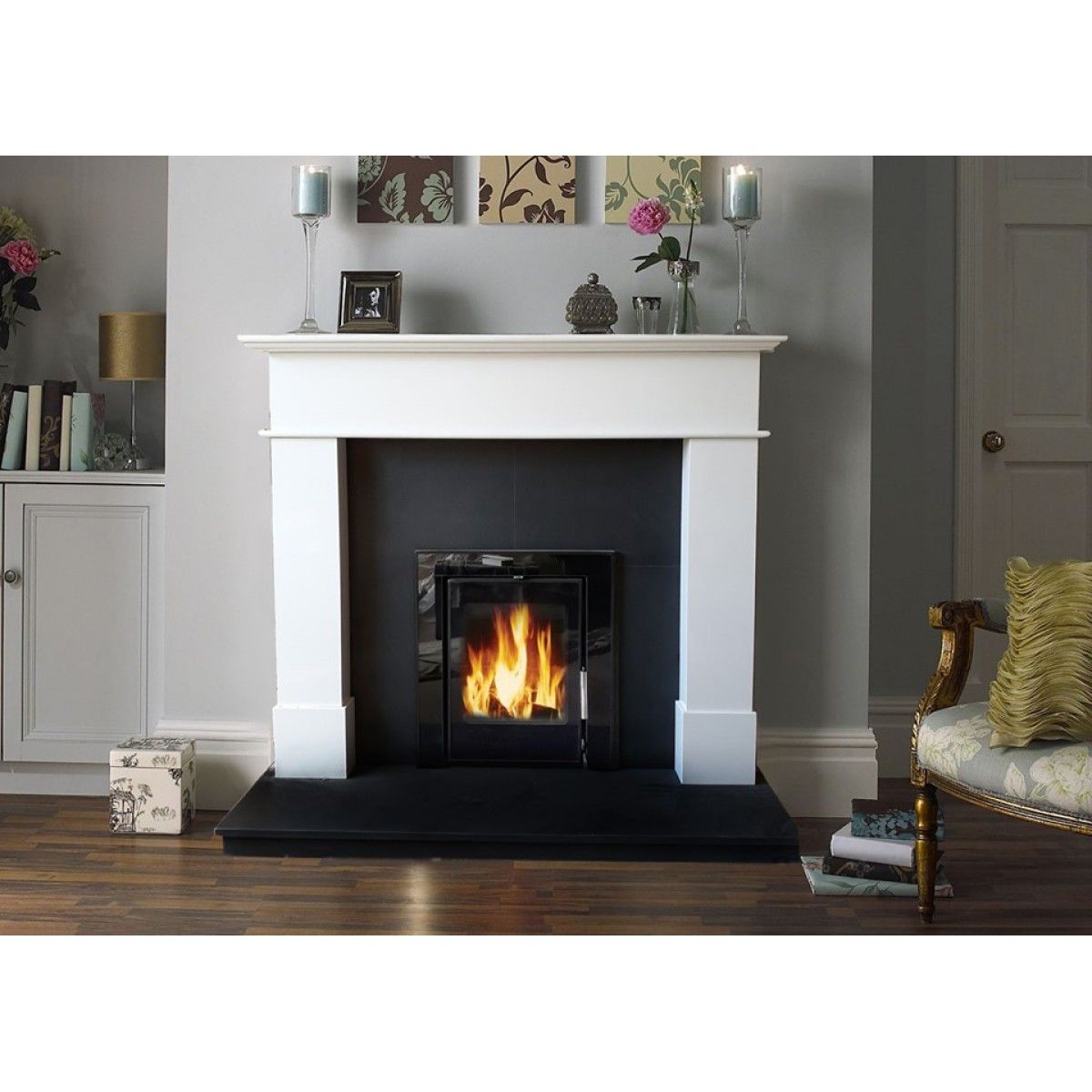 Hota Ares 6kw Insert Stove With Dark Glass Front