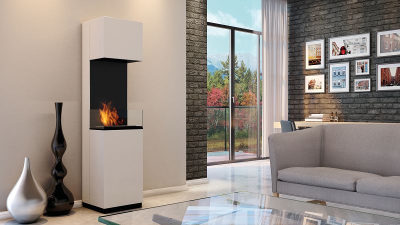 Sierra White/Black  Bio Fireplace