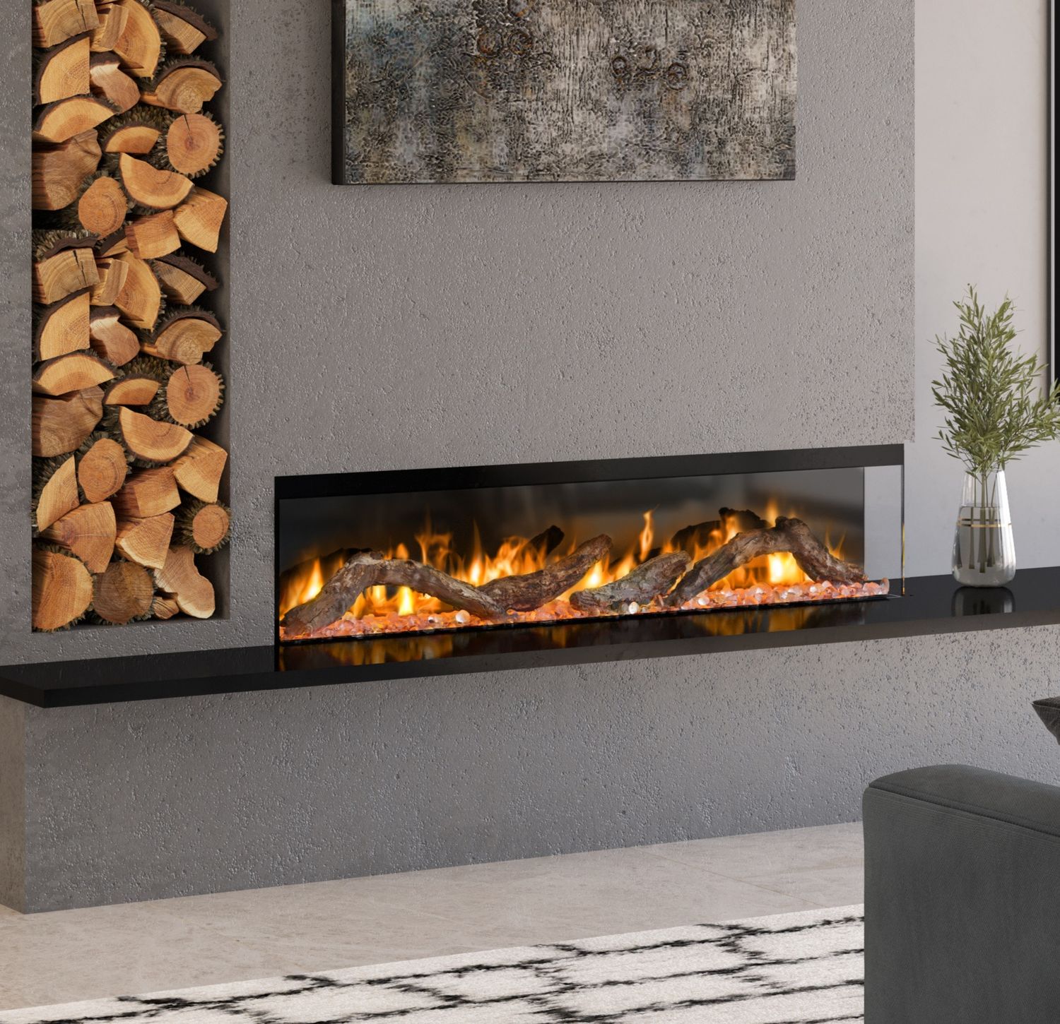 Ezee Glow 36″ Celestial Landscape 3 Sided Electric Fire