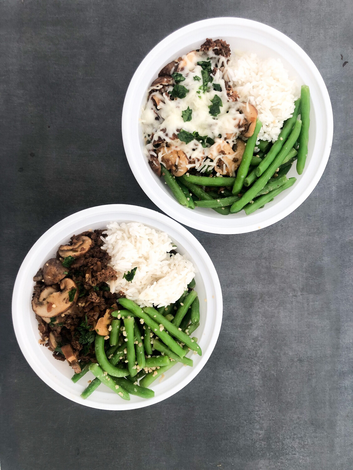 4oz Mushroom &amp; Onion Cheeseburger Bowl