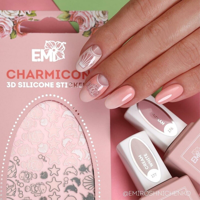 Charmicon Silicone Stickers #48 Fish Black/White