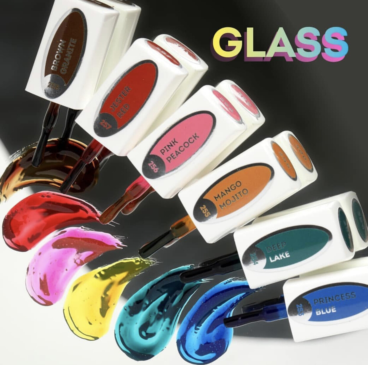 E.MiLac GLASS Set of 6 and FREE 5D Charmicon nailart sticker!