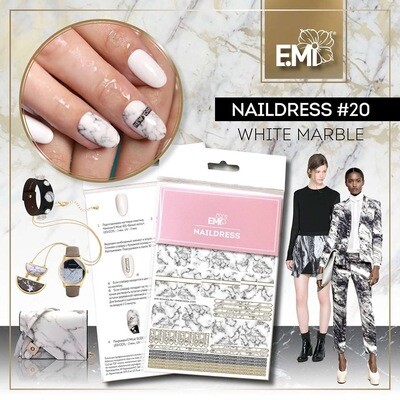 Naildress Slider Design #20 White marble