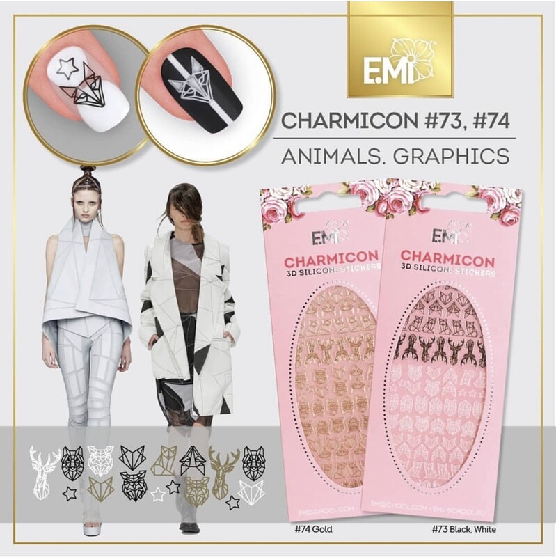 Charmicon Silicone Stickers #74 Animals. Graphics GOLD