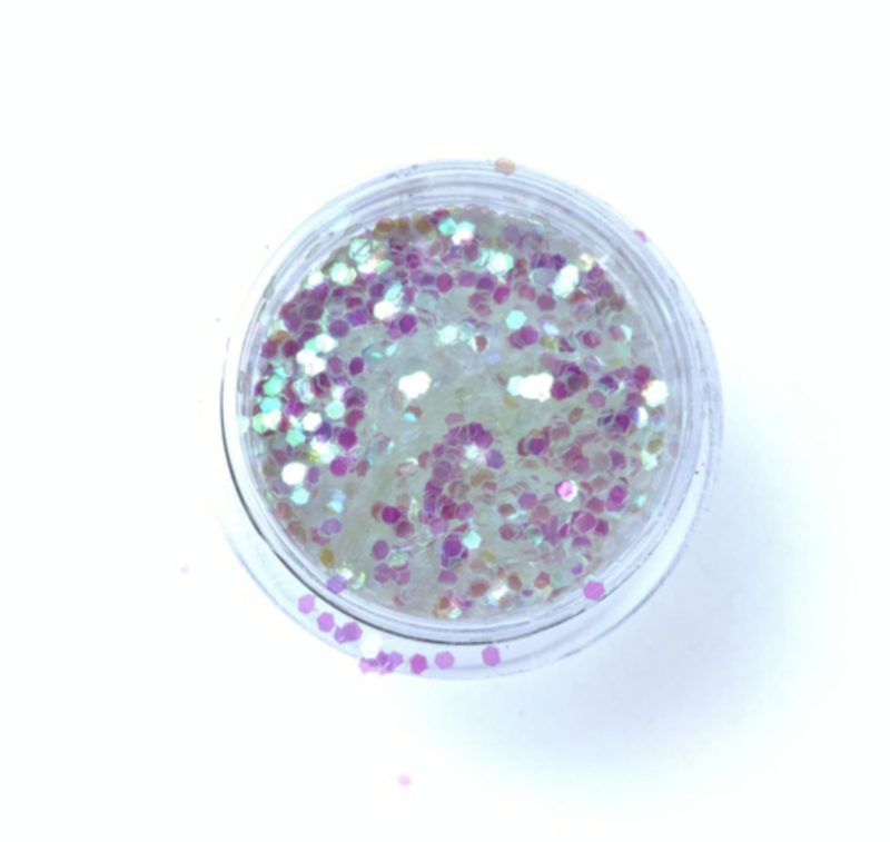 Semi transparant glitter for inlay design