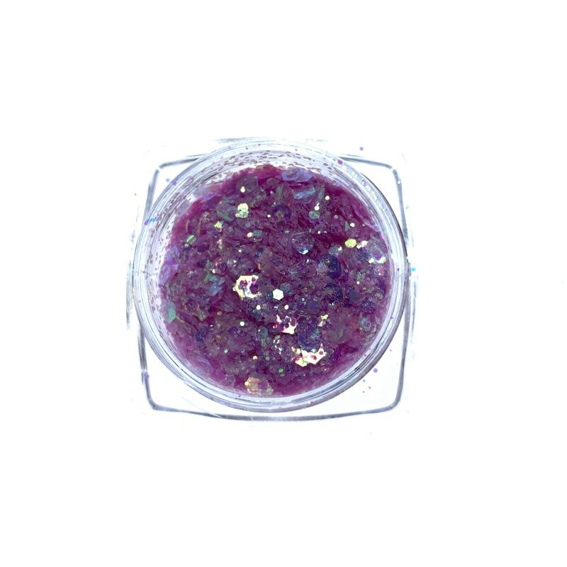 UV glitter, Transparant to Violet