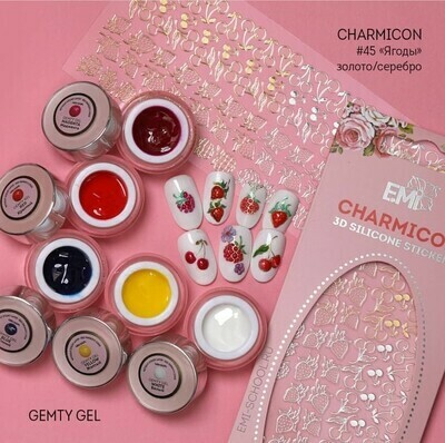 Charmicon Silicone Stickers #43 Berries Gold/Silver