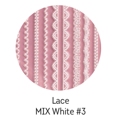Charmicon Silicone Stickers Lace MIX White #3