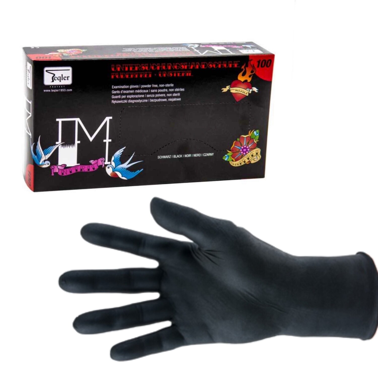 Zwarte nitril handschoenen, poedervrij -100 st