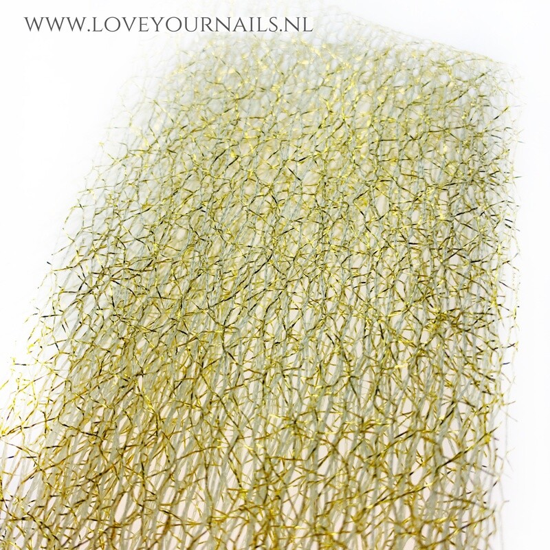 Orange and gold Nail Art netting