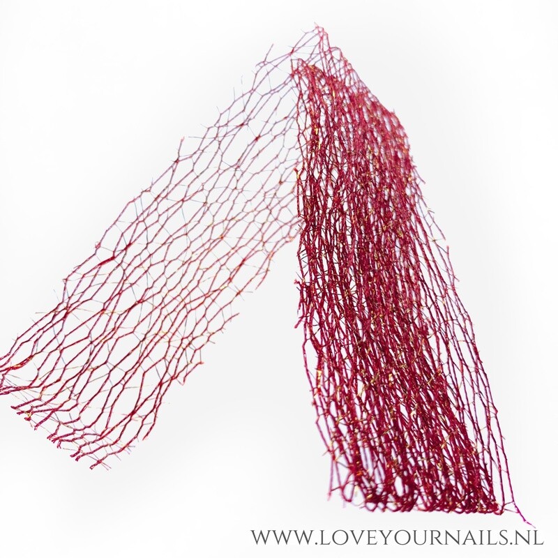 Red and gold Nail Art netting