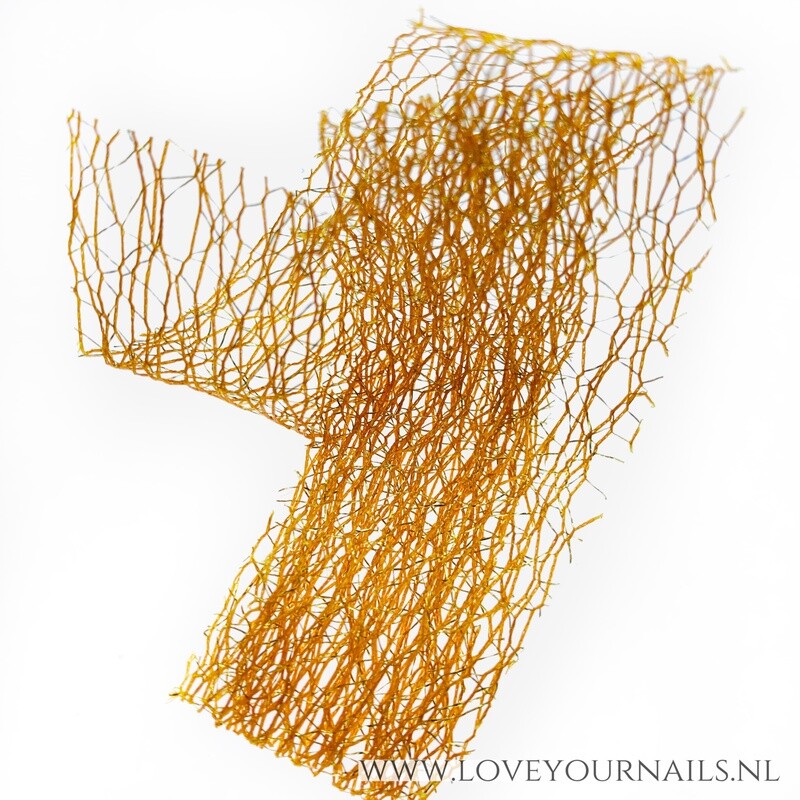 Orange and gold Nail Art netting