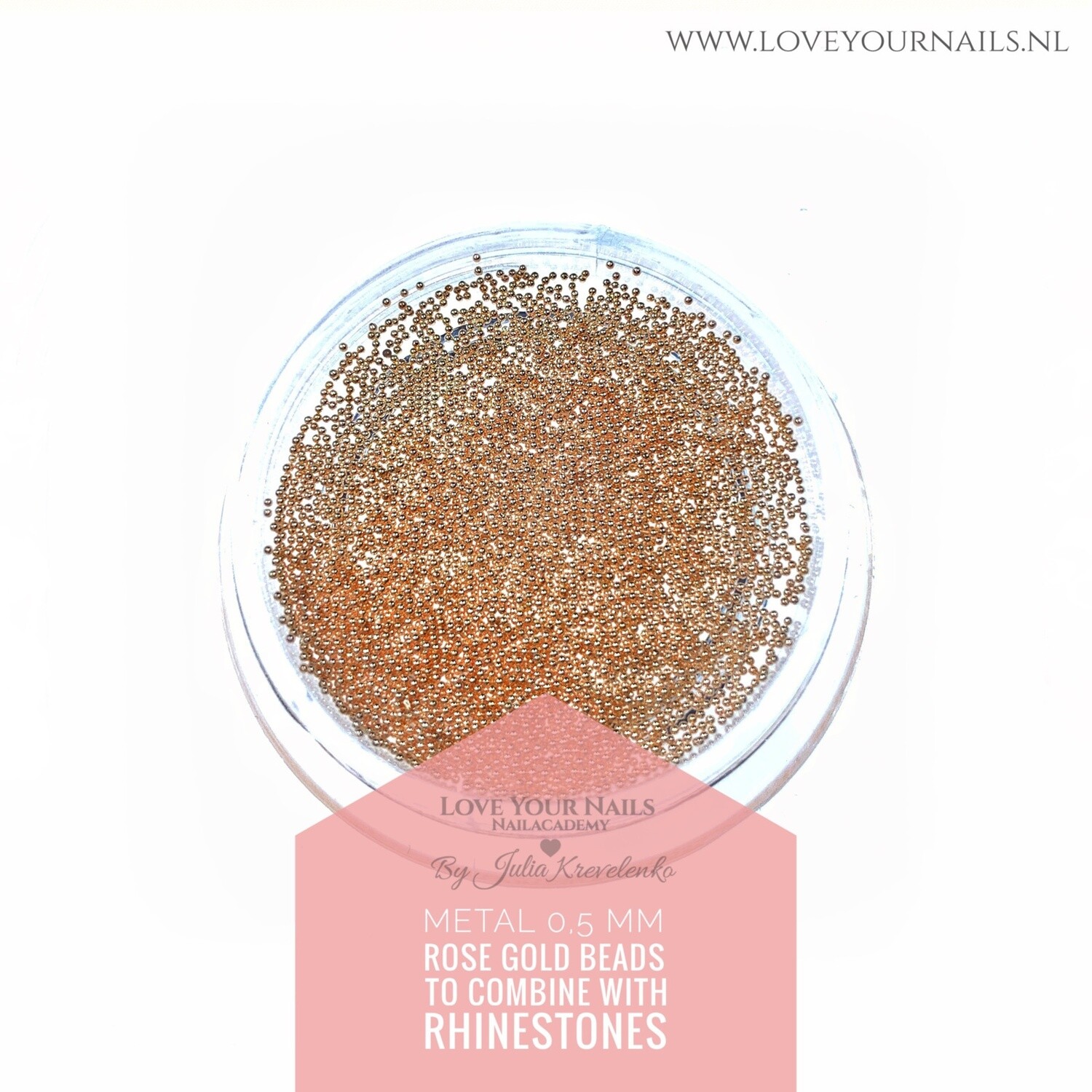 Rose Gold Caviar beads metal 0,5 mm