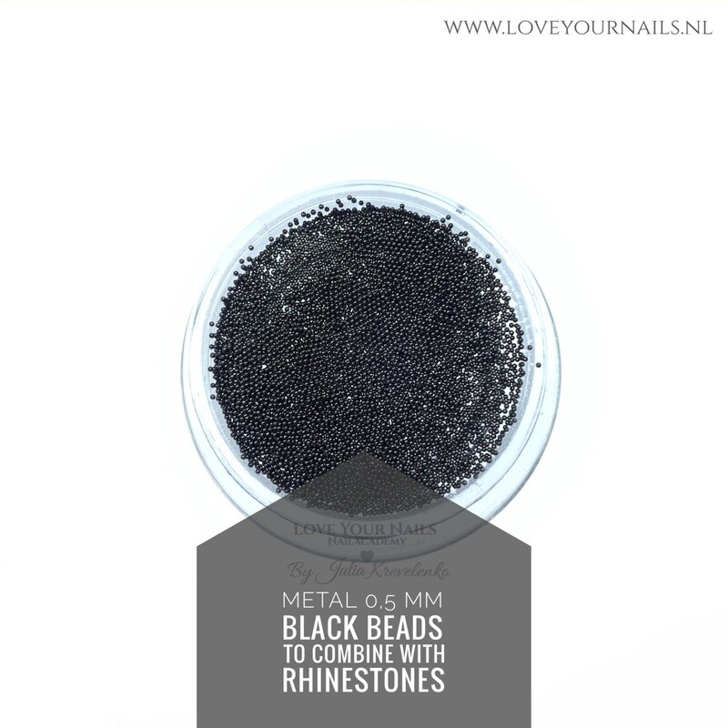 Black Kaviaar beads metal 0,5 mm
