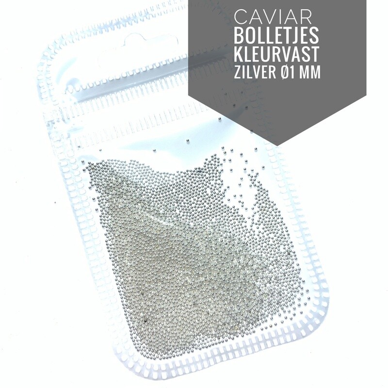 Silver Caviar metal beads 1 mm