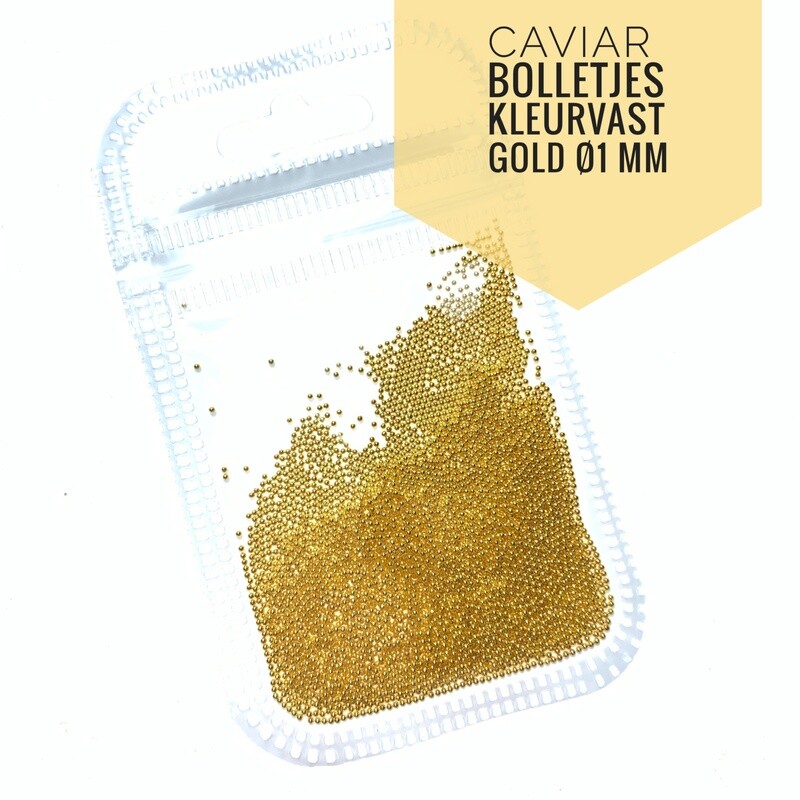 Gold Caviar metal beads 1 mm
