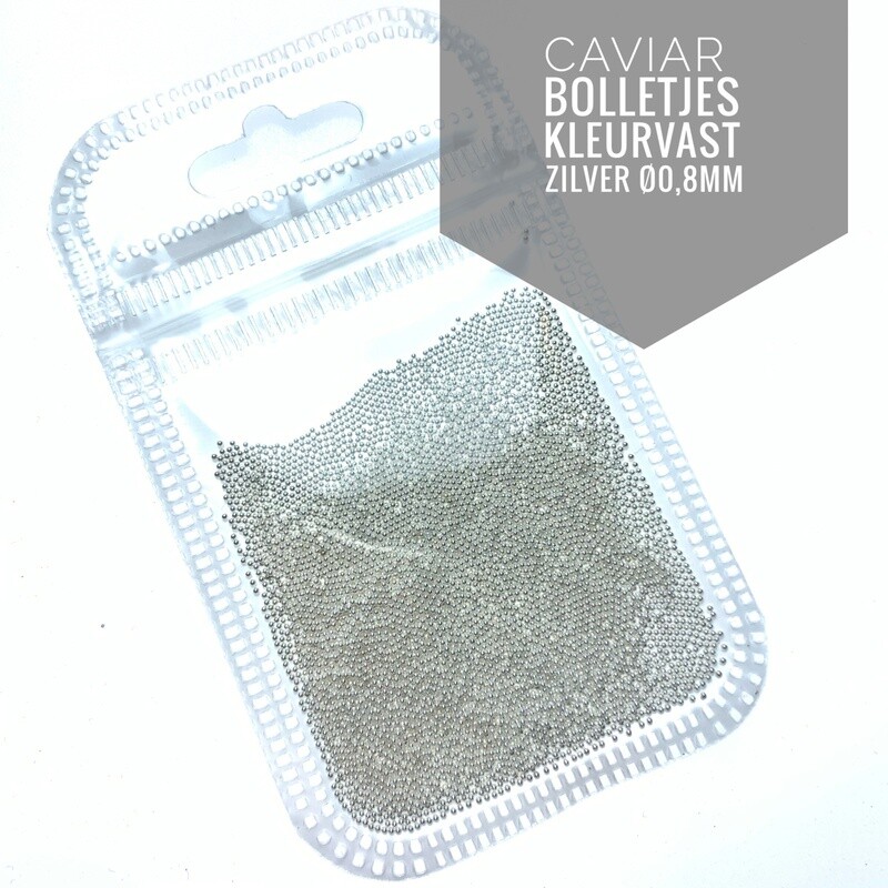 Silver Caviar metal beads 0.8 mm