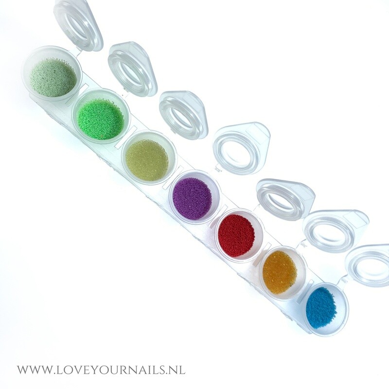 Glass beads, 7 colors