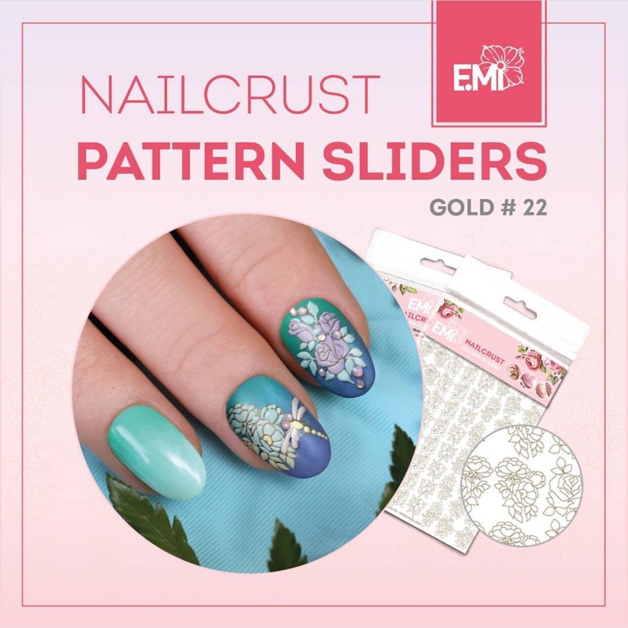 NAILCRUST Pattern Sliders Gold #22